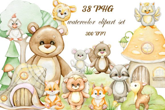 Download Woodland Animals Watercolor Clipart, for - Premium Resources