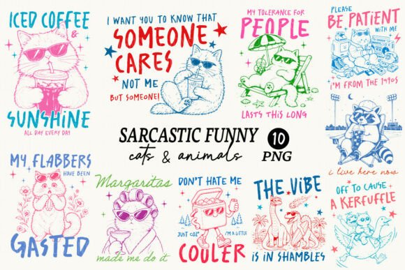 Download Sarcastic Funny Cat &amp; Animals Bundle PNG - Cat Collection