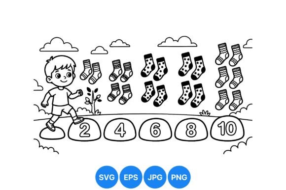 Download Counting Socks Educational Clipart - Cat Collection