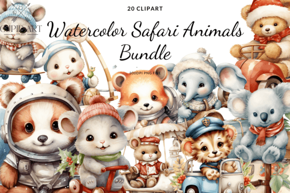Download Watercolor Safari Animals Bundle - Safari animals bundle Collection