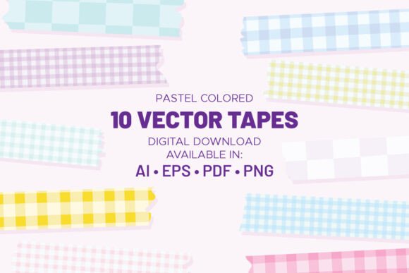 Download Pastel Colored Digital Washi Tape - Premium Resources