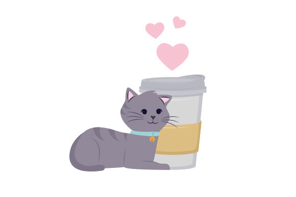 Download Cat Cuddling Coffee Cup - Cat Collection