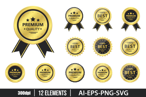 Download Premium Quality Golden Emblem Clipart - Old Collection