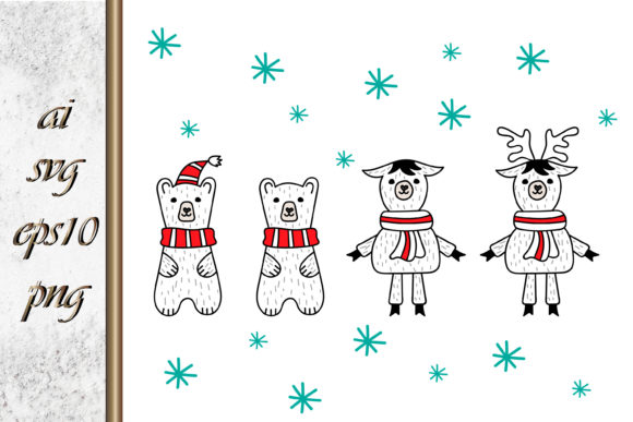 Download Doodle Xmas Animals Clipart - Xmas animals clipart Collection