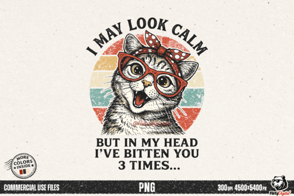 Download Retro Cat I May Calm Kitten Meme PNG - Premium Resources